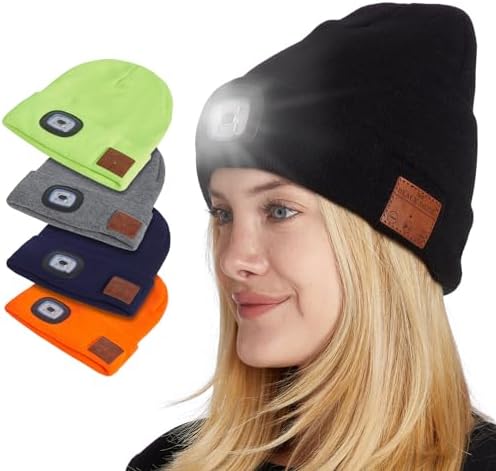 BLACK DECK Stereo Beanie Headphones with LED Bluetooth