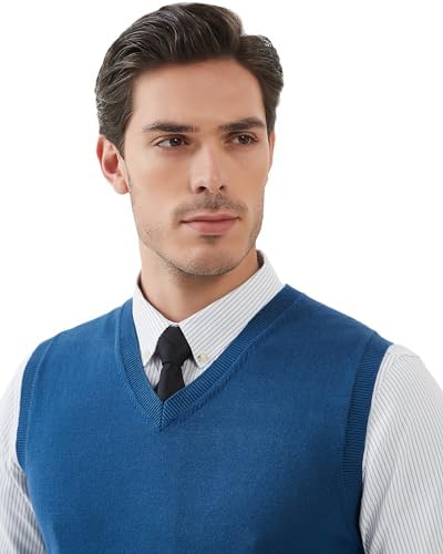 Kallspin Mens Slim-Fit V-Neck Cotton Vest