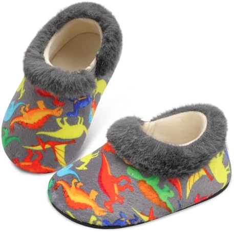Warm Furry Slippers for Kids Soft Cozy Toddler Shoes Non-Slip Durable