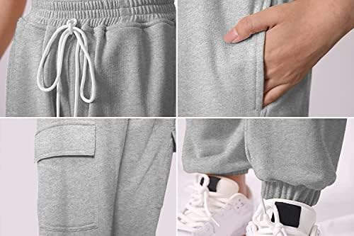 SANGTREE Womens Drawstring Cargo Jogger Pants Comfortable Active Wear