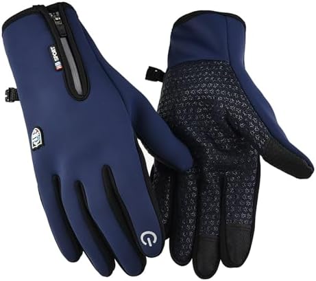 Winter Gloves for Men Women Waterproof Windproof Zip Thick Warm