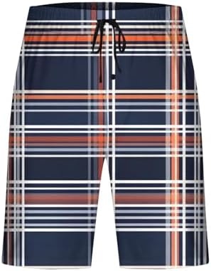 Mens Plaid Block Print Shorts