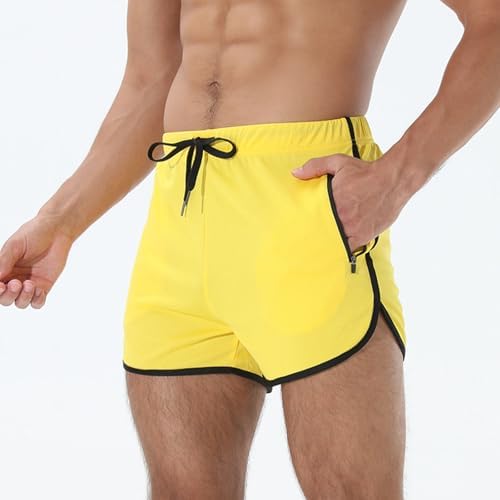 Mens 3-Inch Running Workout Shorts Fashionable Breathable Joggers with Pockets