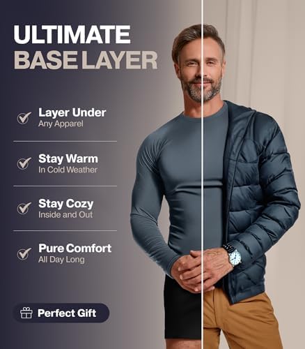 Thermajohn Thermal Shirts for Men - Long Sleeve Soft Warm and Supportive