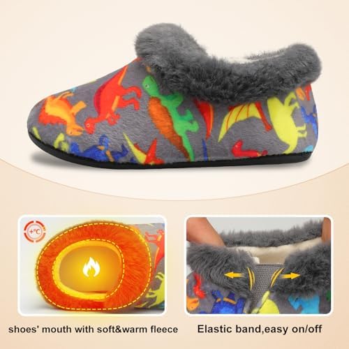 Warm Furry Slippers for Kids Soft Cozy Toddler Shoes Non-Slip Durable