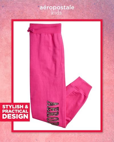 AEROPOSTALE Girls Fleece Joggers with Sparkling Sequins