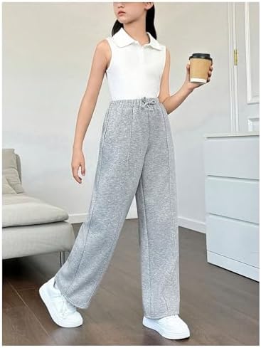 GORGLITTER - Comfortable Stylish Wide Leg Sweatpants for Girls