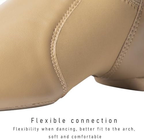 Jazzy Soft Leather Dance Slippers for Kids