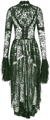 Victorian Lace Bell Sleeve Dresses for Women - Medieval Renaissance Festival Dresses