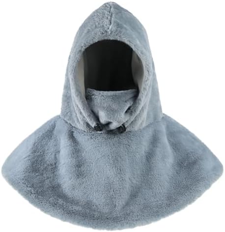 Adjustable Ski Mask Fleece Hooded Shawl for Kids