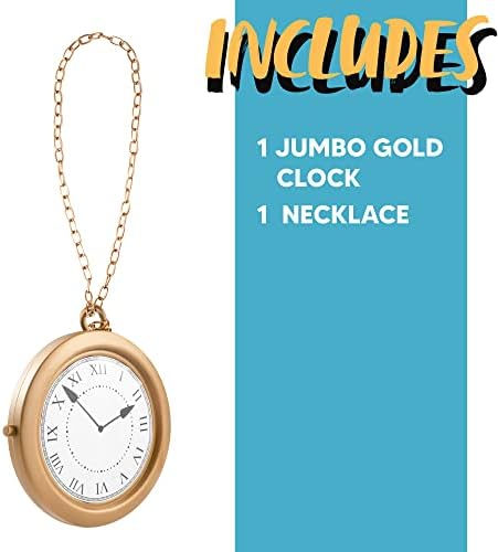 Spooktacular Gold Clock Necklace Halloween Party Decorations