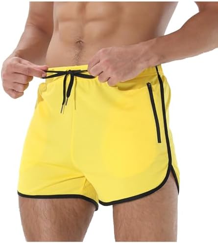 Mens 3-Inch Running Workout Shorts Fashionable Breathable Joggers with Pockets
