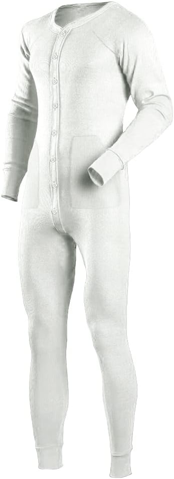 Mens Thermal Long Sleeve Nightwear Pajamas with Knit Fit