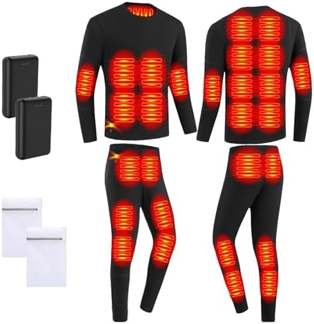 Outdoor Thermal Underwear for Men with 28 Heating Zones