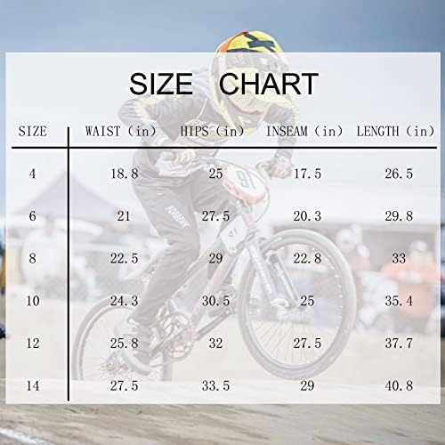 FORBEMK Boys Youth Mountain Bike Pants Comfy Quick-Dry