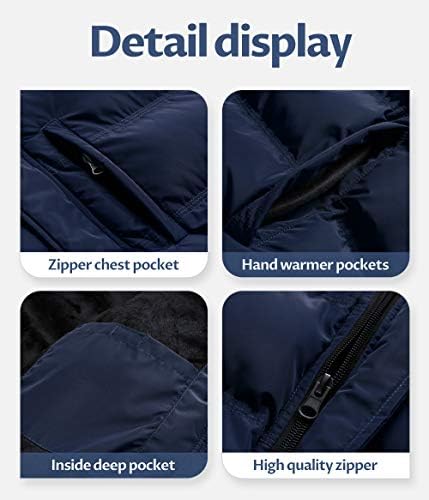 Mens Puffer Jacket - Waterproof Windproof Winter Parka for Skiing Camping