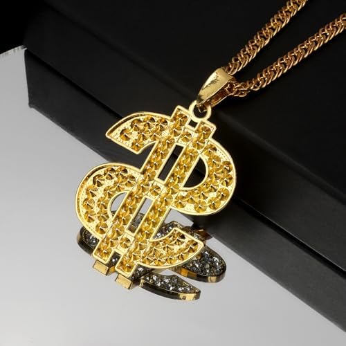 Perfect Gift for Hip Hop Lovers Fake Gold Dollar Sign Chain Necklace