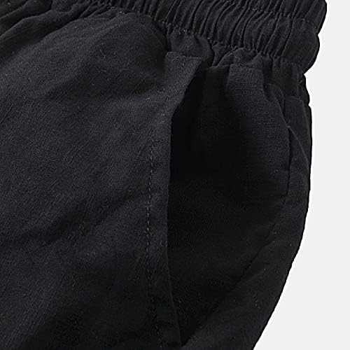 Quick Dry 4-Way Stretch Cotton Linen Swimming Trunks for Men