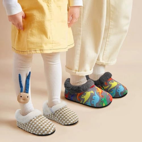 Warm Furry Slippers for Kids Soft Cozy Toddler Shoes Non-Slip Durable