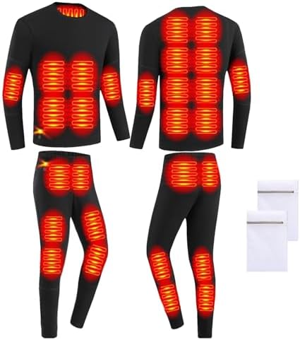 Mens Heated Underwear Set 3-Level Heating System for Warm Winter