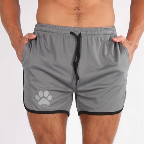 Mens Summer Dog Paw Print Casual Running Shorts