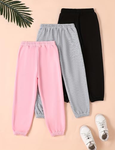 Girls 3-Piece Letter Graphic Print Sweatpants