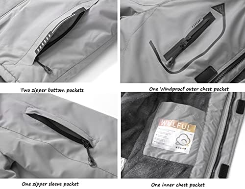 WULFUL Boys Ski Jacket - Windproof Water repellent Hiking Skiing
