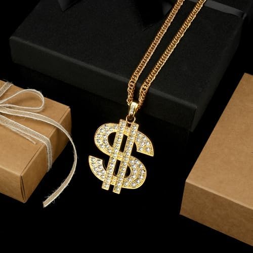 Perfect Gift for Hip Hop Lovers Fake Gold Dollar Sign Chain Necklace