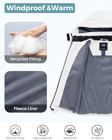 ZSHOW Girls Waterproof Ski JacketHigh-Quality Down Alternative Thermal Protection