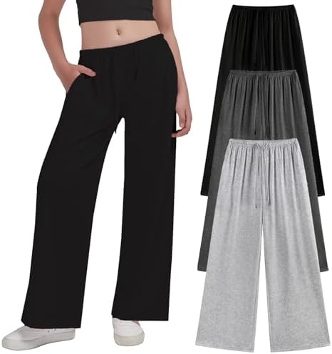 EXARUS 3-Pack Wide Leg for Girls ages 8-14