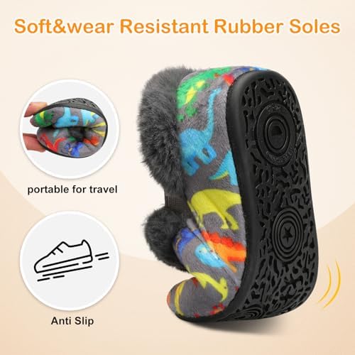 Warm Furry Slippers for Kids Soft Cozy Toddler Shoes Non-Slip Durable
