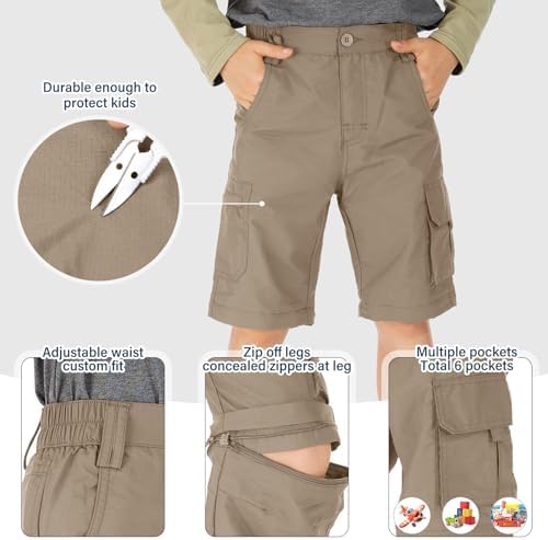 Boys Quick Dry Cargo Pants Hiking Waterproof Outdoor Camping Fishing Scout