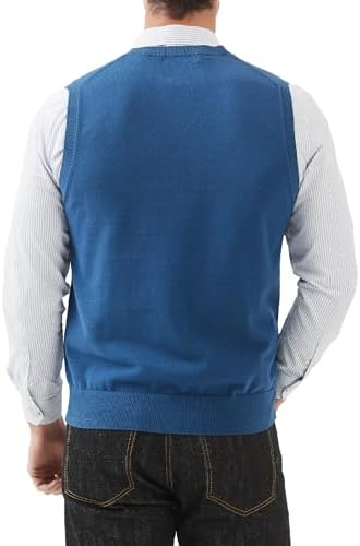 Kallspin Mens Slim-Fit V-Neck Cotton Vest