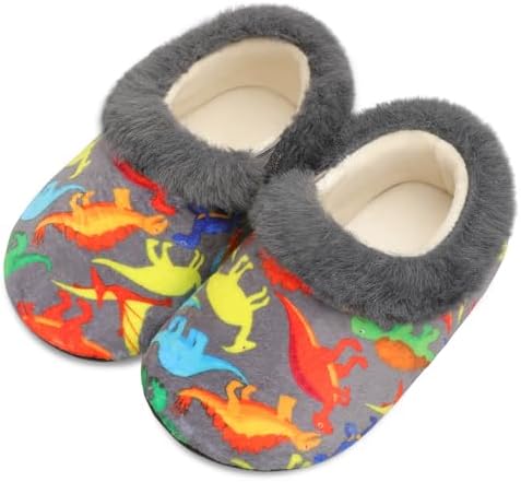 Warm Furry Slippers for Kids Soft Cozy Toddler Shoes Non-Slip Durable