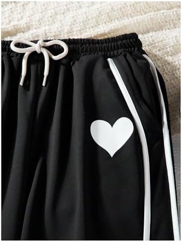 Verdusa Girls Trendy Hearts Sweatpants