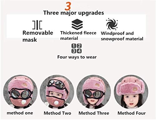4-in-1 Hats with Masks Goggles for Kids
