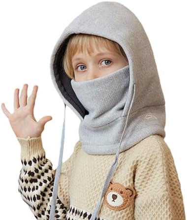 Balaclava Ski Mask for Kids Sherpa Hood Warm Cold-Proof