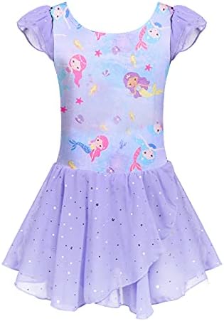 Arshiner Girls Ruffle Sleeve Dance Leotard