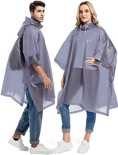 2Pack Reusable Heavy-Duty Rain Coats for Adults