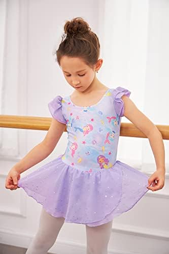 Arshiner Girls Ruffle Sleeve Dance Leotard