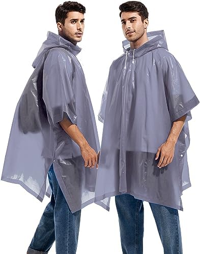2Pack Reusable Heavy-Duty Rain Coats for Adults