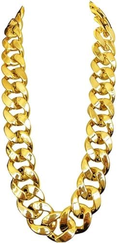 80s Gold Chain Necklace Adjustable Costume Accessory