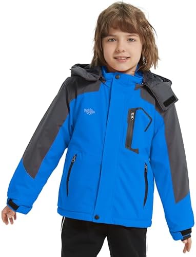 Wantdo Boys Waterproof Ski Jacket Fleece Snowboarding Jackets