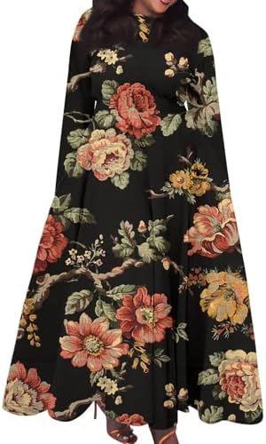 ZCJBWWHF Boho Floral Long Dress for Women