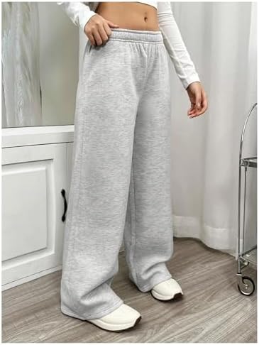 RoseSeek Wide Leg Thermal Joggers for Girls