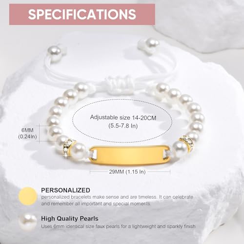 Personalized Baby Bracelet with Name Plaque for Kids