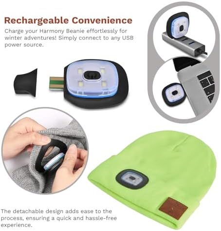 BLACK DECK Stereo Beanie Headphones with LED Bluetooth