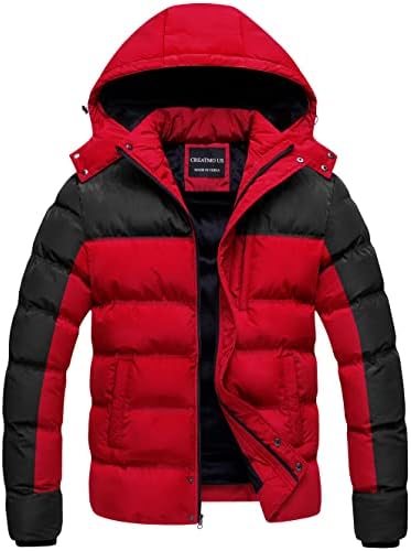 Mens Puffer Jacket Waterproof Winter Parka Jacket Warm Thicken Ski Coat