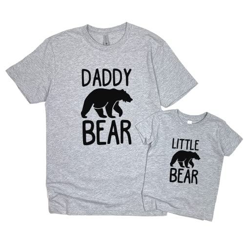 Handmade Baby Papa Bear Mens T-shirt Baby Outfit Father Son Matching Set