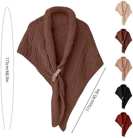 Knitted Shawl with Leather Buckle Womens Fashion Citizens AutumnWinter